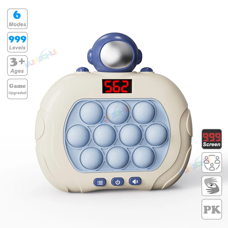 999 Level Electronic Pop Push Quick Push Game Console with LED Display Screen, Suitable for Adult and Child Fidget Toy Christmas