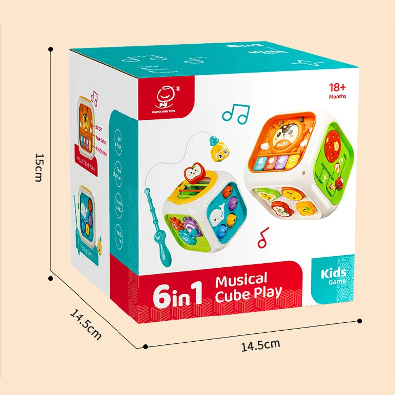 6-in-1 Musical Activity Cube - Montessori Learning Toy