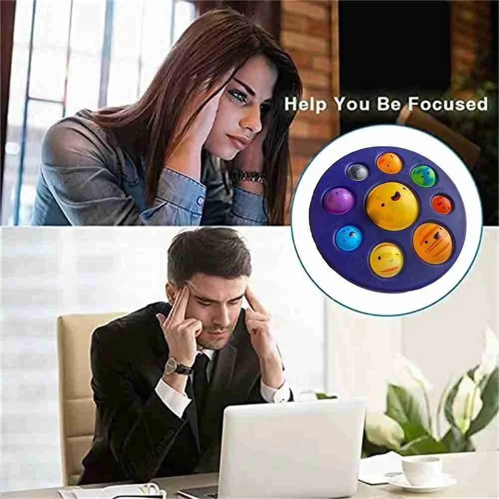 Planet Bubble Music Colorful Starry Sky Cartoon Pattern Release Decompression Silicone Pinch Music Children's Press Puzzle Toy