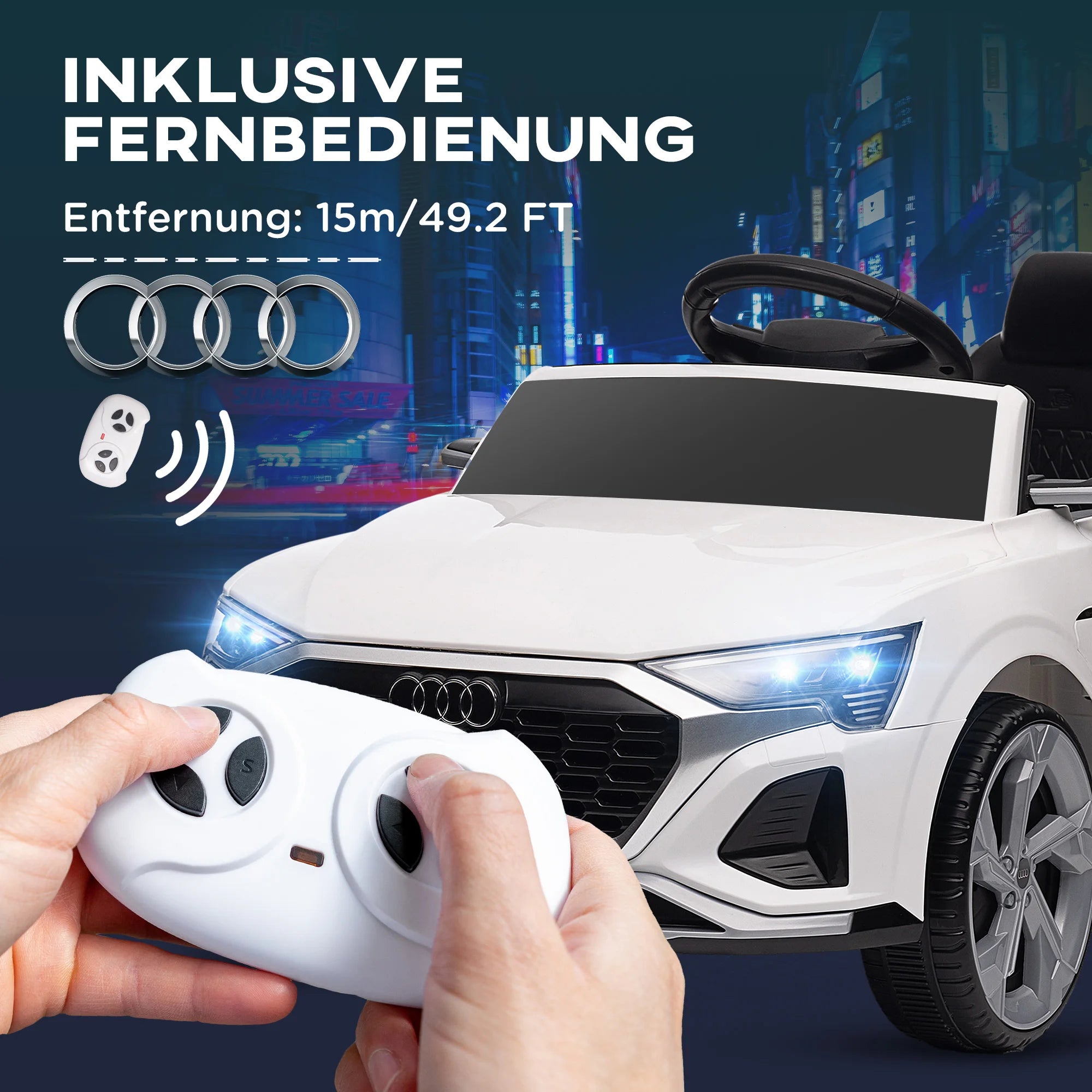 Audi Q8 Etron 12V Kids Electric Ride-On Car - White