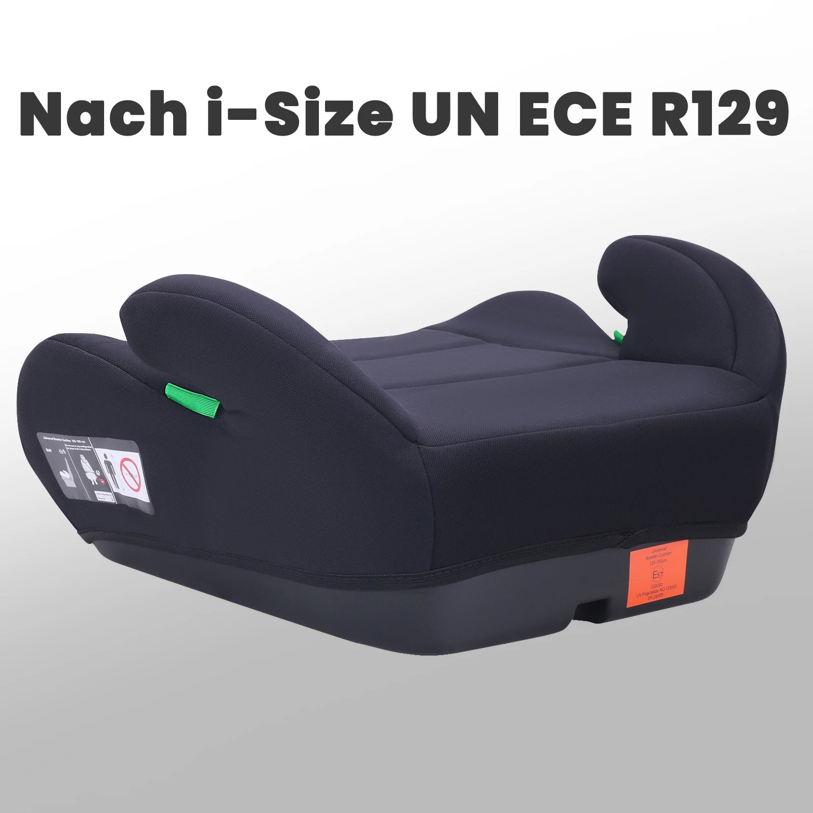Yalion Portable Baby Car Safety Seat Booster Cushion, Suitable for Ages 6-10, 125- 150cm , 3-Point Safety Belt, Thickened Padding, Meets I-Size Standard Un Ece R 129/03