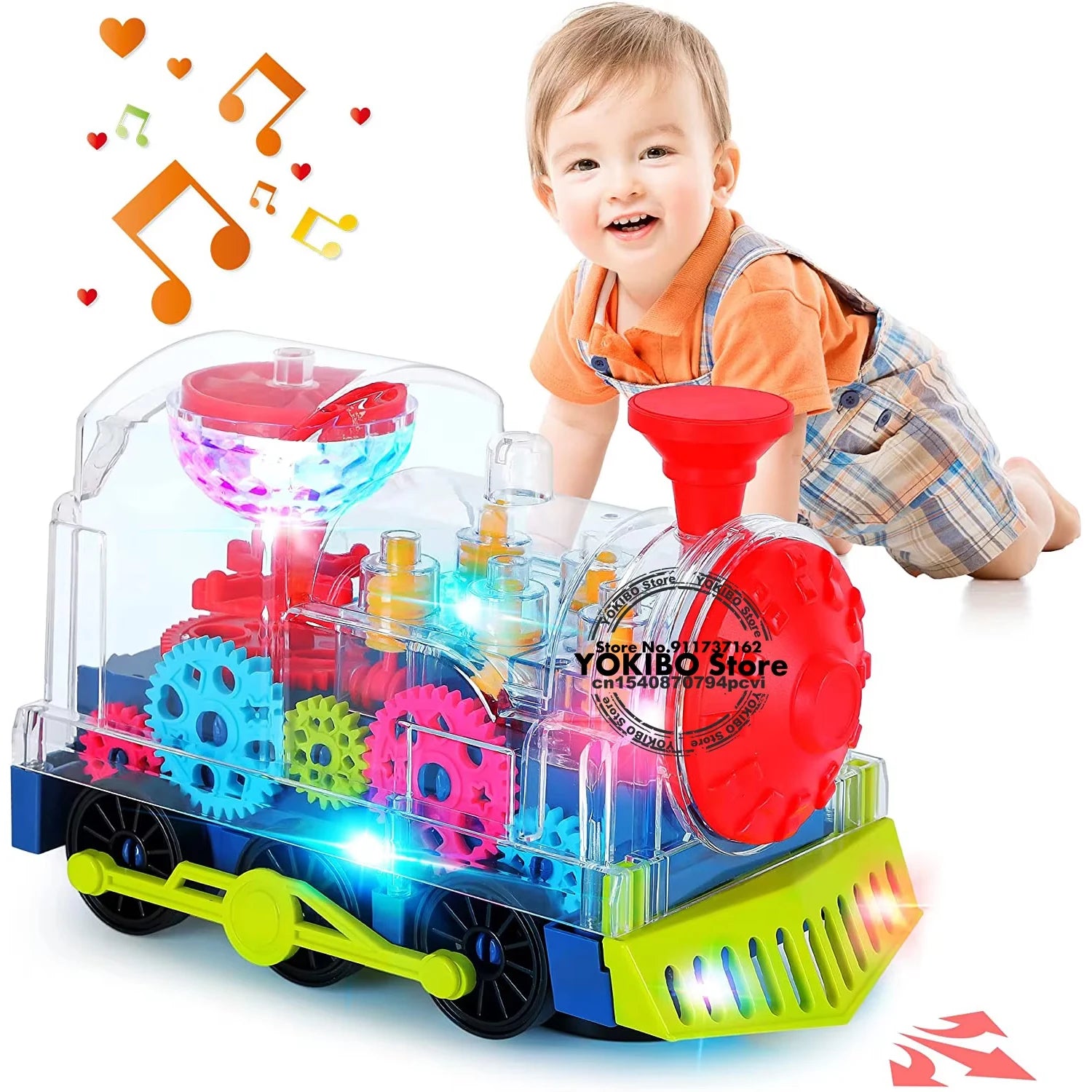 Electric Train Toy for Kids Toddlers Crawling Train with Light  Sound Music Early Educational Toys Train Toys for Kids Baby Toys