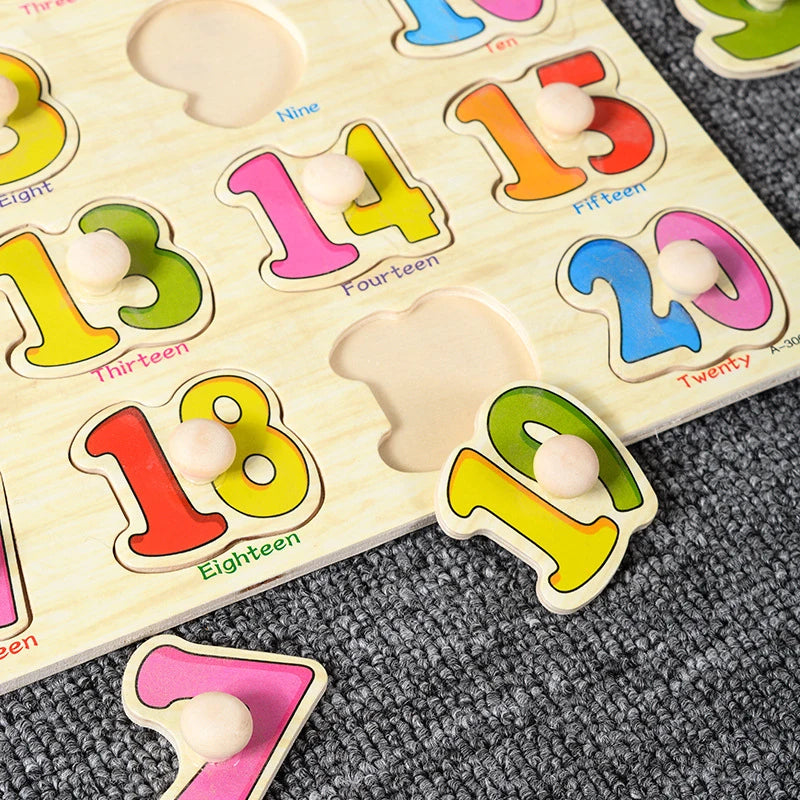 Wooden Mushroom Nail Hand Grab Puzzle - Educational Toy