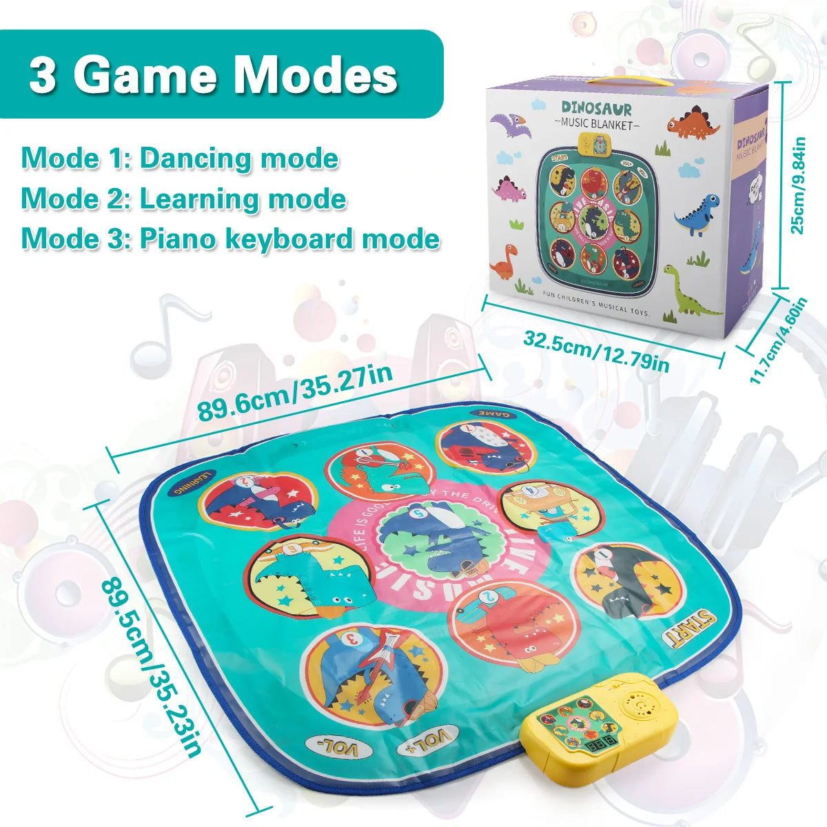 Coolplay 90x90cm Electric Music & Dancing Mat with Lights