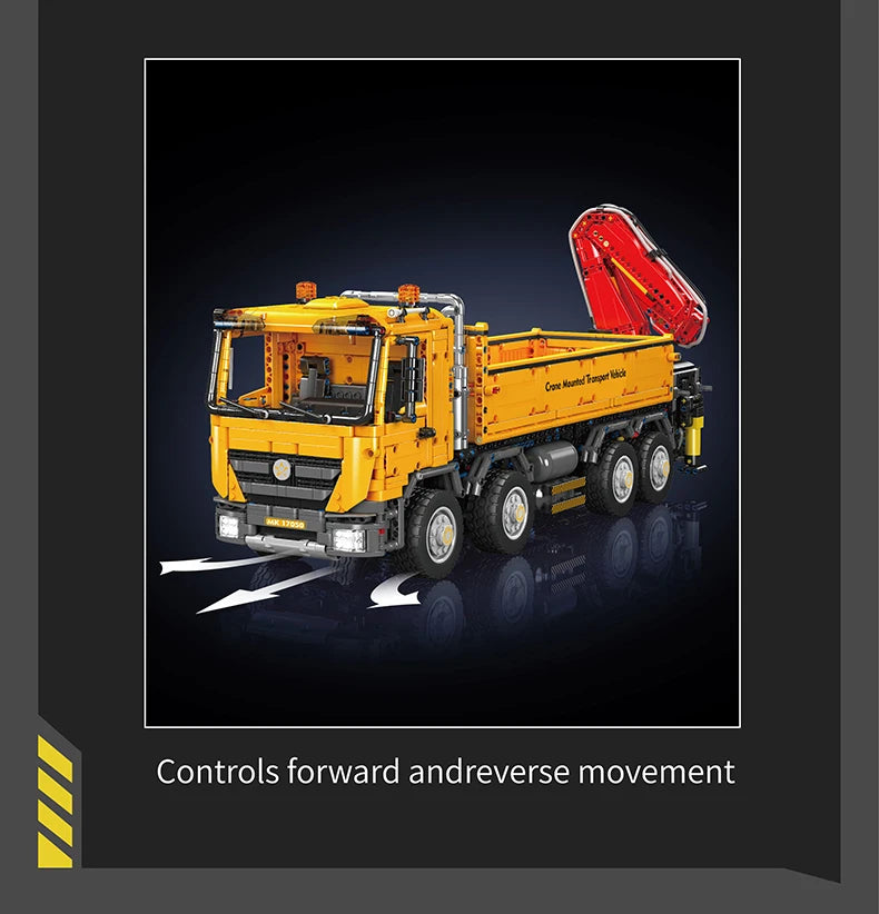 Mould King 17050 Technical Car Toys The RC Actros Self-Loading Crane Building Block Enginerring Truck Brick Kids Christmas Gift