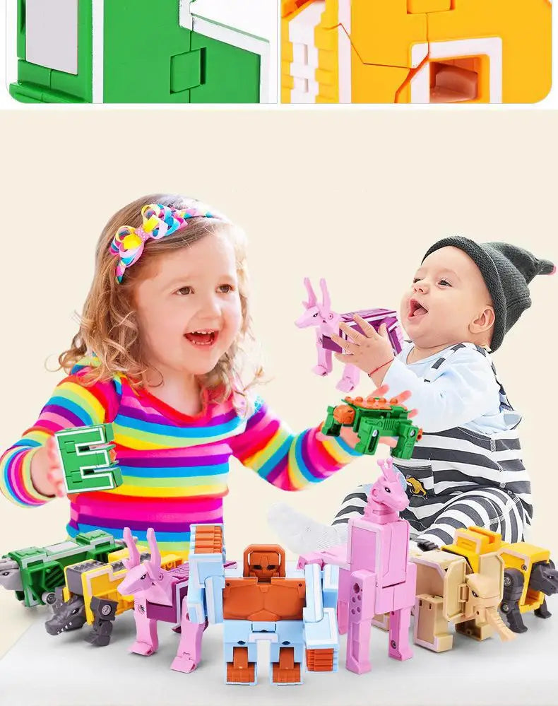 26 A-Z letter Alphabet Animal Dinosaur Warrior Deformation Action Figures Transformation Robot Toys For Children Gift Brinquedos