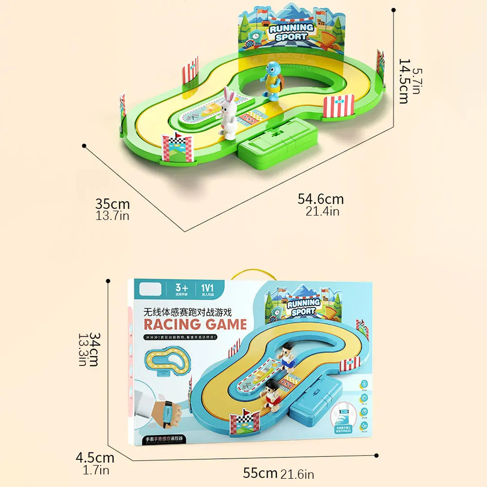 Children's Speed Wireless Body Sensing Competition Running Table Game Toy,Two-Person Competitive Simulation Track Motion Toys