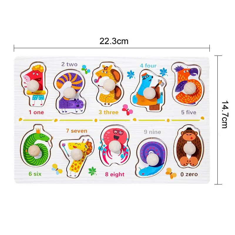 Wooden Mushroom Nail Hand Grab Puzzle - Educational Toy