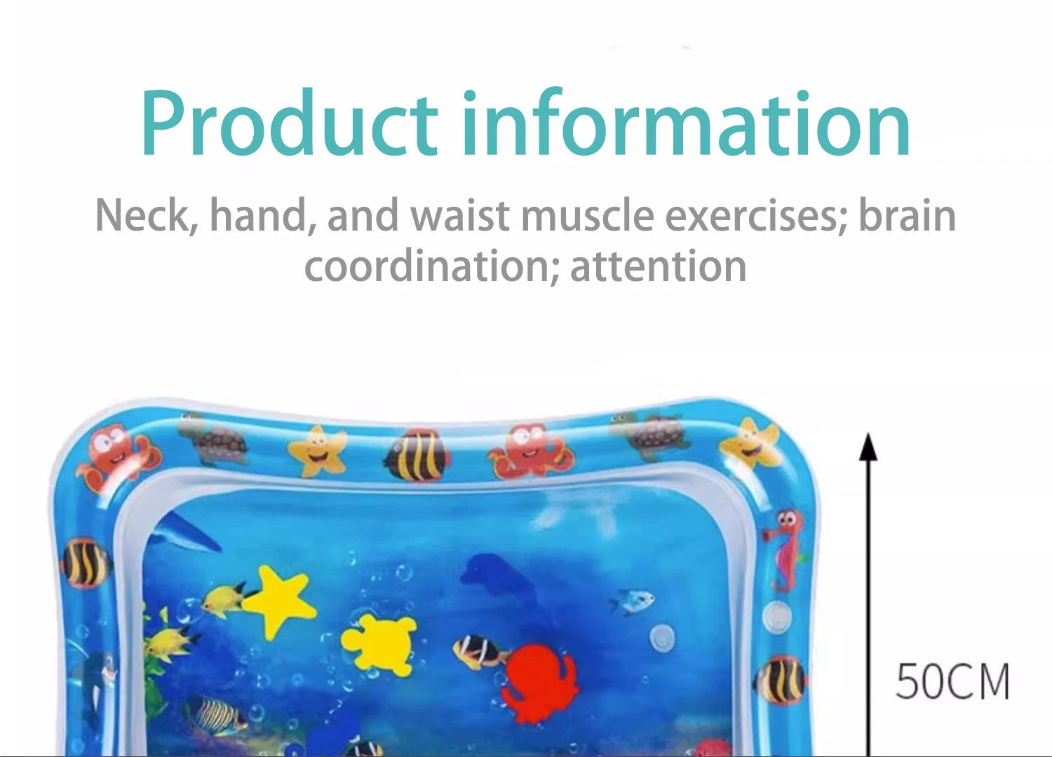 Tummy Time Inflatable Water Play Mat - 66x50cm PVC