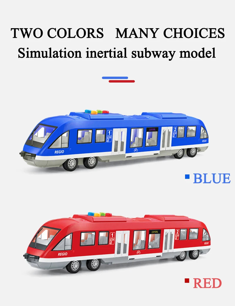 Oversized 45CM subway toy model train simulation light rail train with light music boy children's toy car model