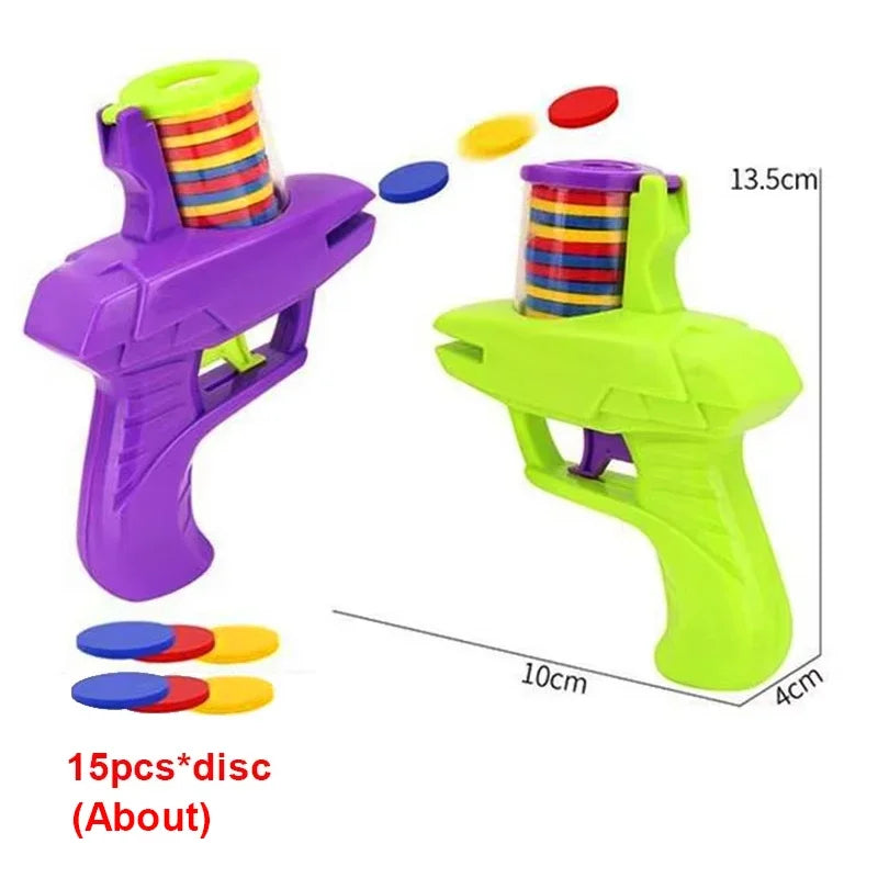Kids Foam Disc Launcher Toy - Outdoor Flying Disc Gun for Children