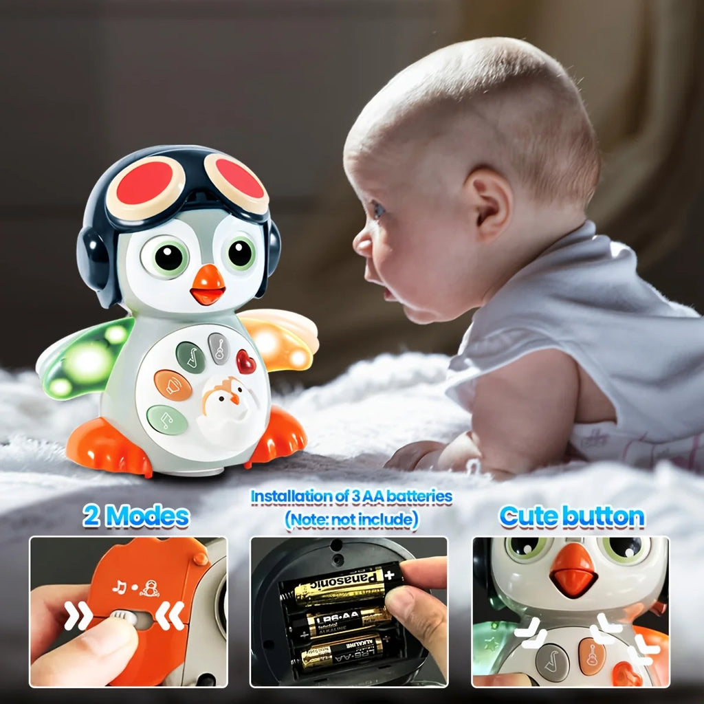 Crawling Penguin Baby Musical Tummy Time Toy with Lights