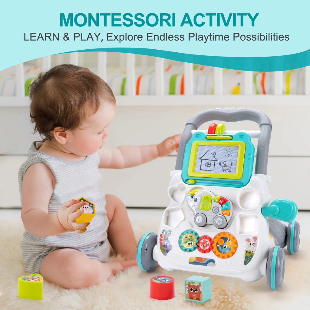 Baby Push Walker with Music and Drawing Board