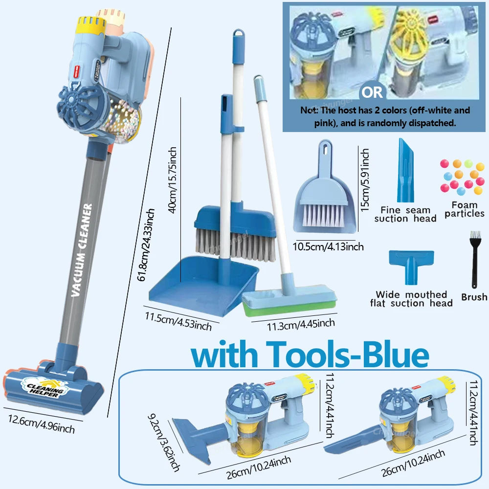 Kids Simulation Electric Vacuum Cleaner Cleaning Set for Toddlers Role Play Housekeeping Educational Toys Girl Boy Gifts