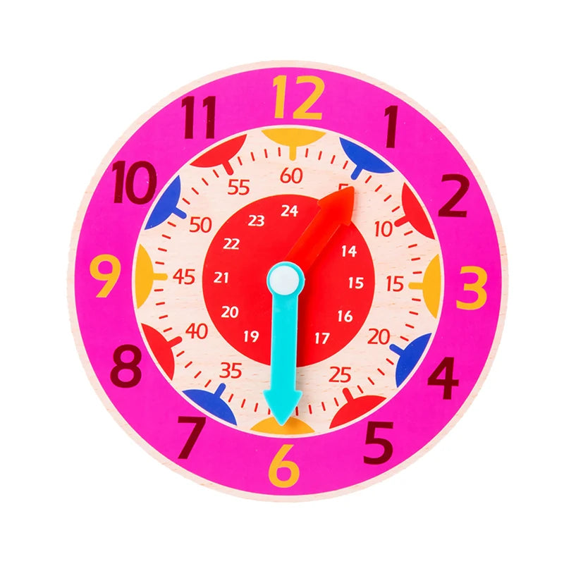 Kids Montessori Wooden Clock - Educational Time Learning Toy
