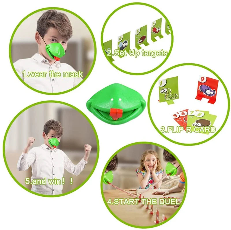 Chameleon Mask Catch Bugs Family Board Game - Kids Party Toy