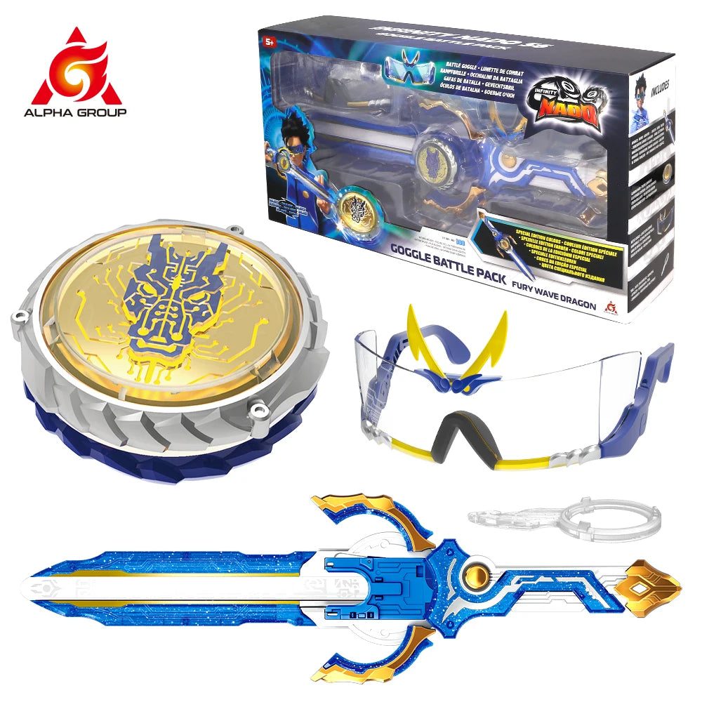 Infinity Nado 6 Power Pack - Spirit Wind Panda Upgraded Metal Spinning Top Gyro ,39cm Sword Launcher Kid Toy Birthday Gift
