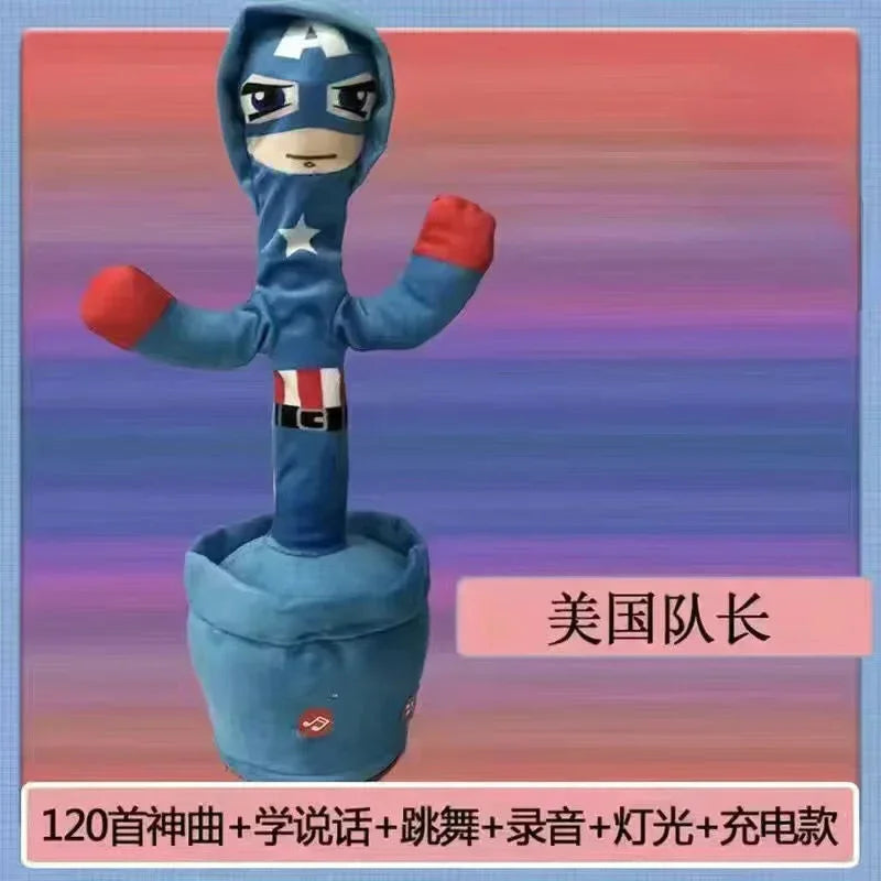 Marvel Avengers Spiderman Iron Man Captain America Creative Dancing Cactus Model Talking Recording Repeating Toy Birthday Gift