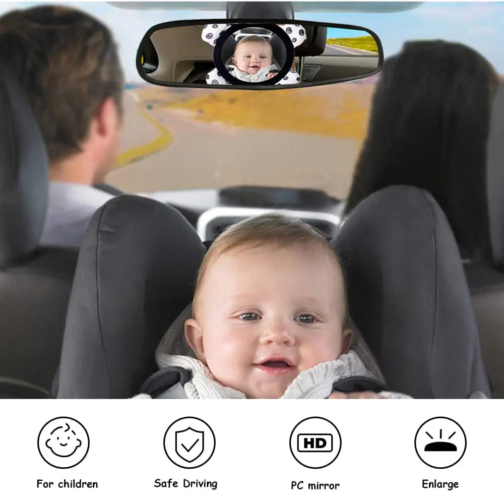 Baby Tummy Time Mirror Toy - High Contrast Black & White Cow