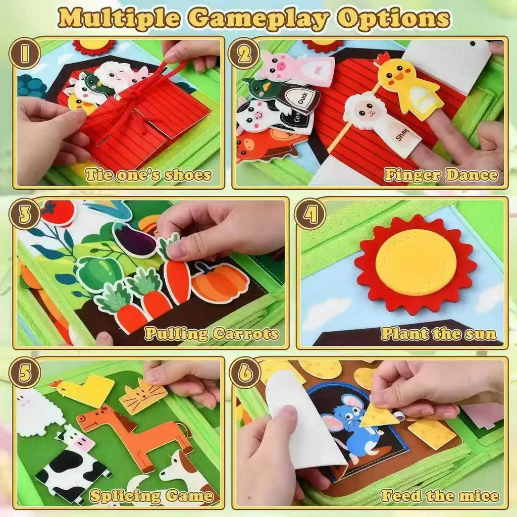 Gowinbaby Busy Board Felt Alphabet Learning Toy 3-6Y
