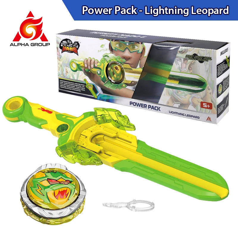 Infinity Nado 6 Power Pack - Spirit Wind Panda Upgraded Metal Spinning Top Gyro ,39cm Sword Launcher Kid Toy Birthday Gift
