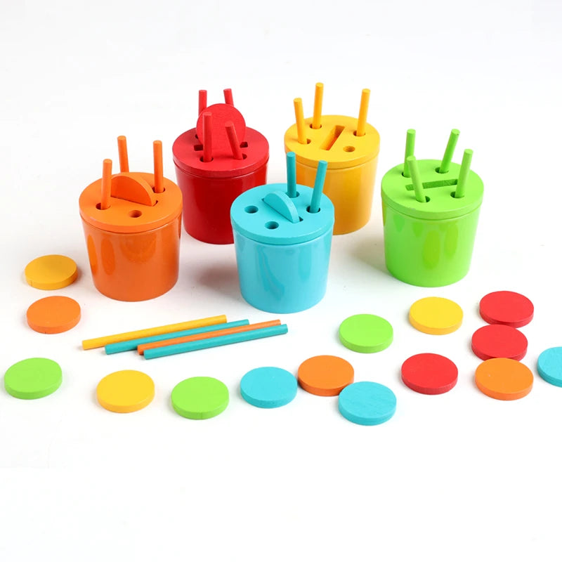 Montessori Wooden Color Sorting and Matching Toy Set
