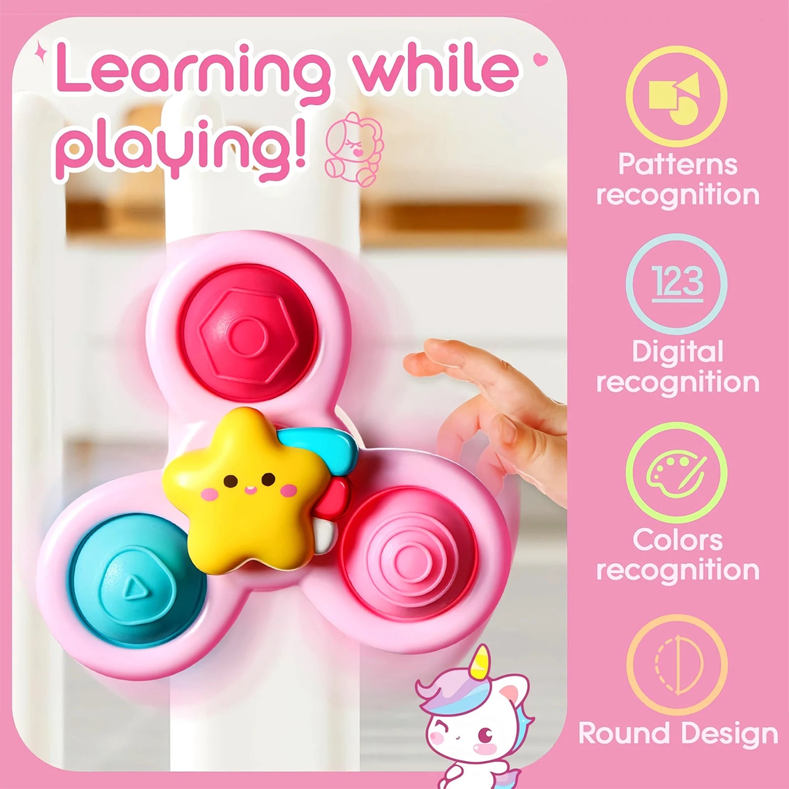 Werein Suction Cup Spinner Sensory Fidget Toys for Toddlers