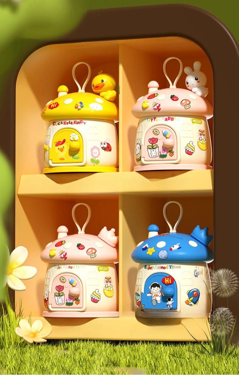 Cute Cartoon Mushroom Molding Piggy Bank 3D Stickers for Creative DIY Desktop Ornaments Key Protection Gifts