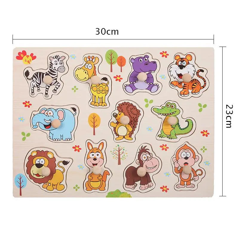 Wooden Mushroom Nail Hand Grab Puzzle - Educational Toy