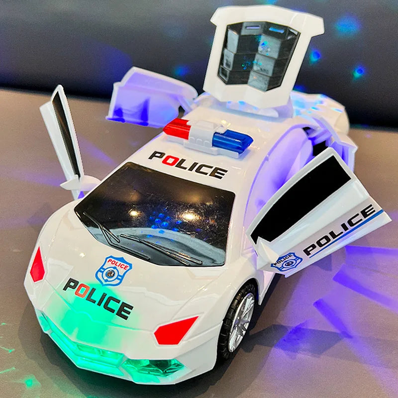 2025 New Electric Dancing Deformation Rotating Universal Police Car Boy Toy Children Girl Music Luminous Car