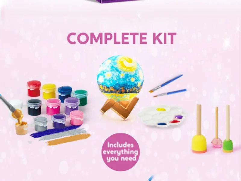 JOYFY DIY Moon Night Light toys Paint 3D Moon Lamp Kit Galaxy Lamp Arts for Kids School Activities Birthday Chirstmas Gifts