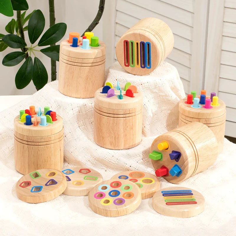 Sharing Wooden Color and Shape Sorting Matching Game