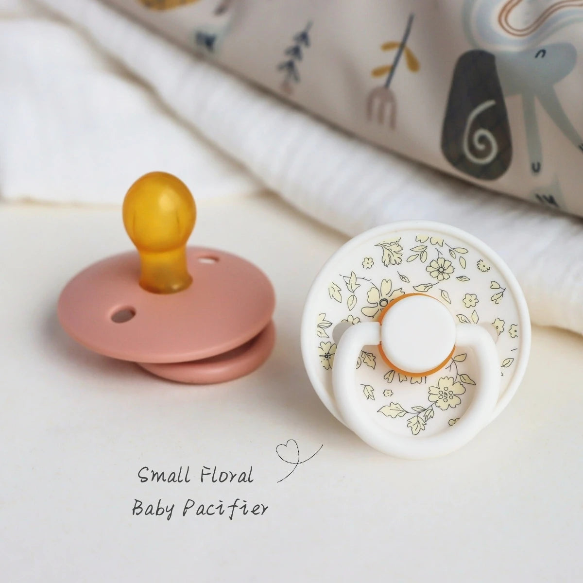 Floral Newborn Pacifier - Latex Rubber