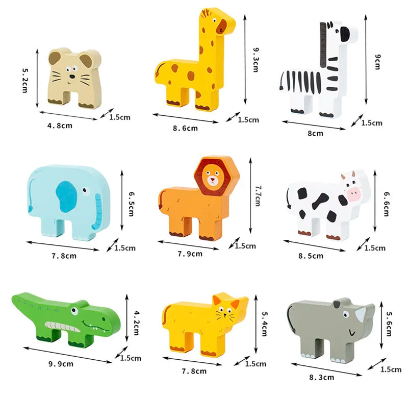 Sharing Wooden Animal Balance Stacking Game Montessori Toy
