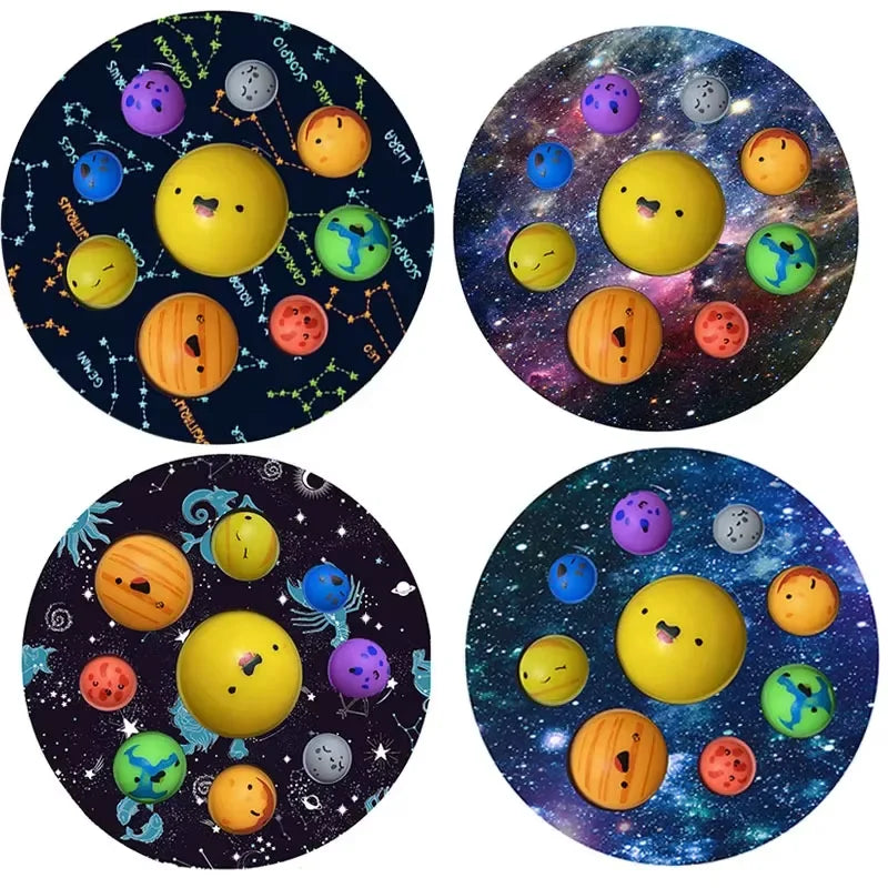 Planet Bubble Music Colorful Starry Sky Cartoon Pattern Release Decompression Silicone Pinch Music Children's Press Puzzle Toy