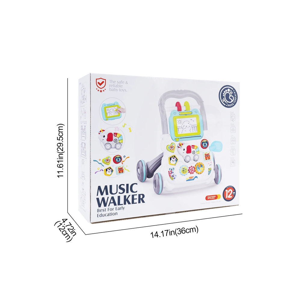 Baby Push Walker with Music and Drawing Board