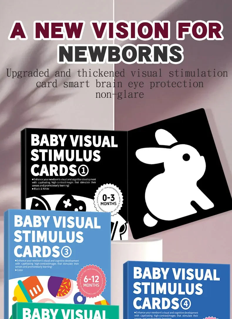 Montessori Baby High Contrast Visual Stimulation Flash Cards 0-36M