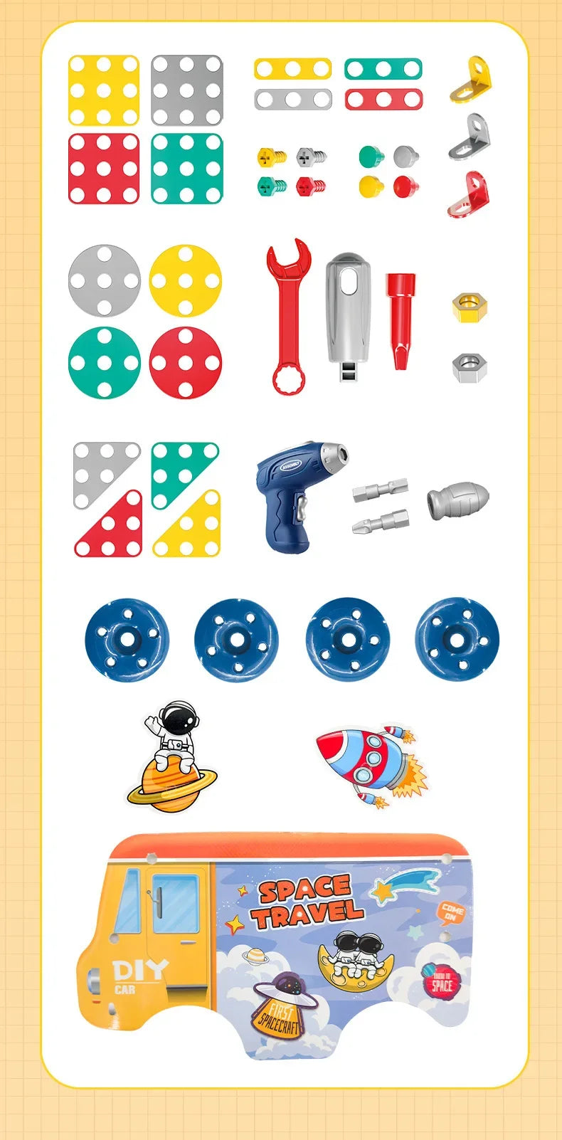 Simulated Electric Screwdriver for Children's Play Home Twisting Screws Puzzle Toy Assembly and Repair Toolbox Christmas Gift