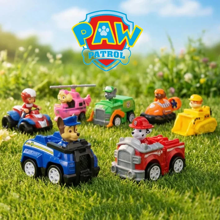 Paw Patrol Set of 9 Friction Cars with Removable Figures  New Product Paw Patrol - 9 Friction Cars with Characters