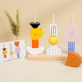 Montessori Wooden Creative Character Bead Blocks Set