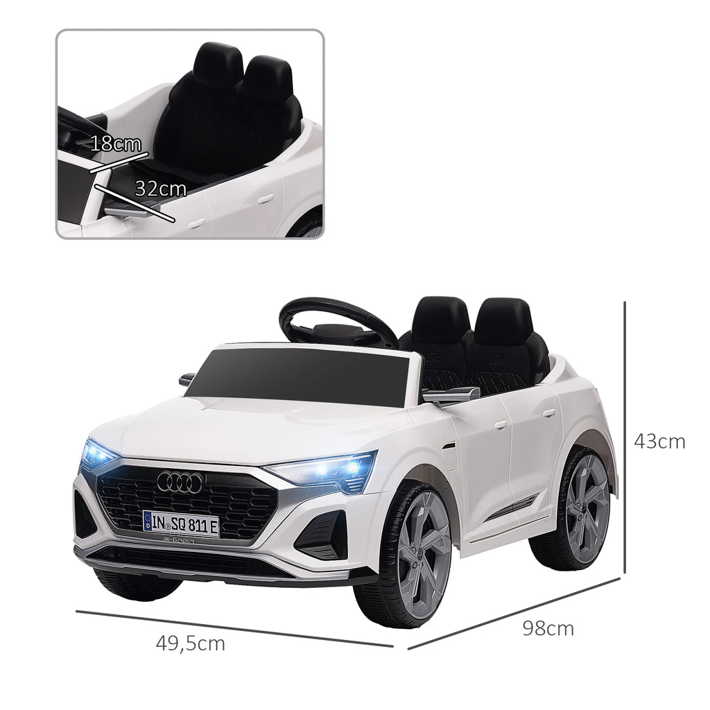 Audi Q8 Etron 12V Kids Electric Ride-On Car - White