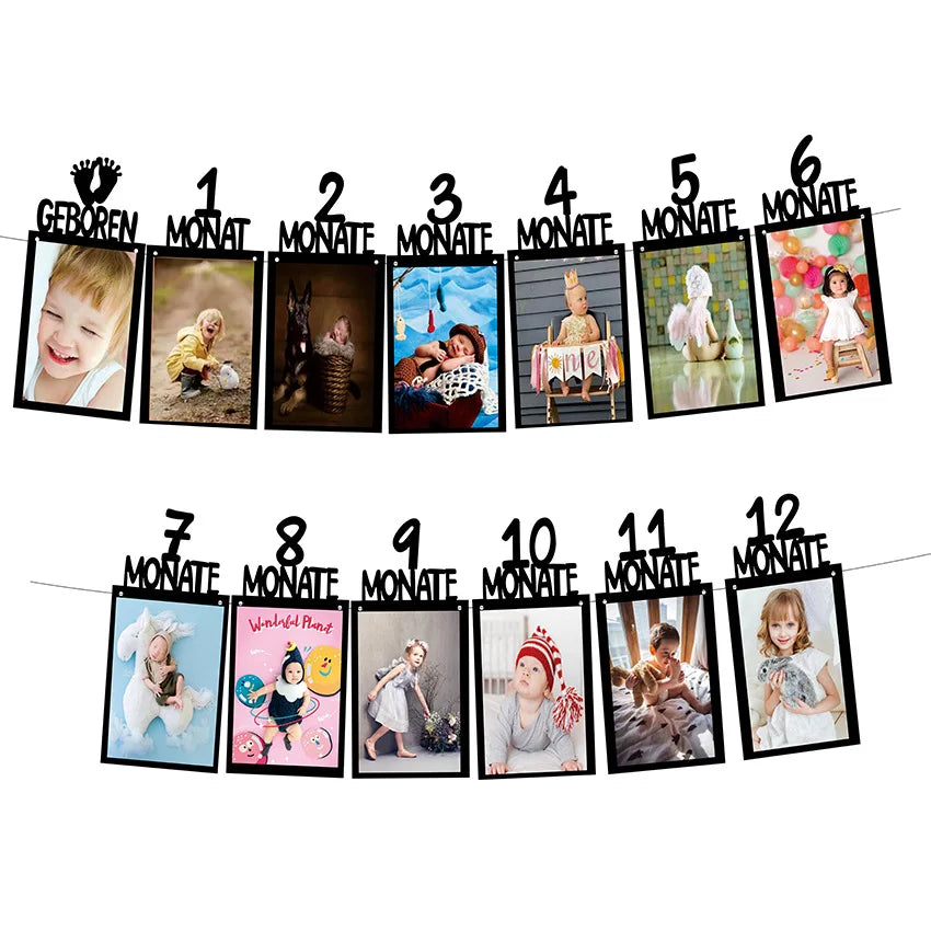 Baby 1st Birthday 12 Months Photo Banner