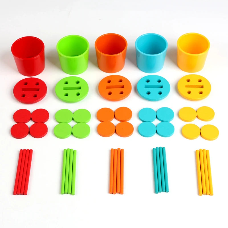 Montessori Wooden Color Sorting and Matching Toy Set