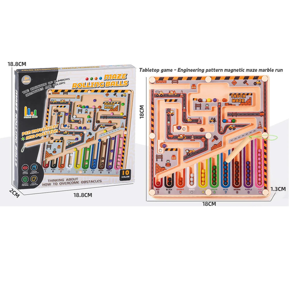 Magnetic Maze Puzzle Toy - Educational Logic & Math Game