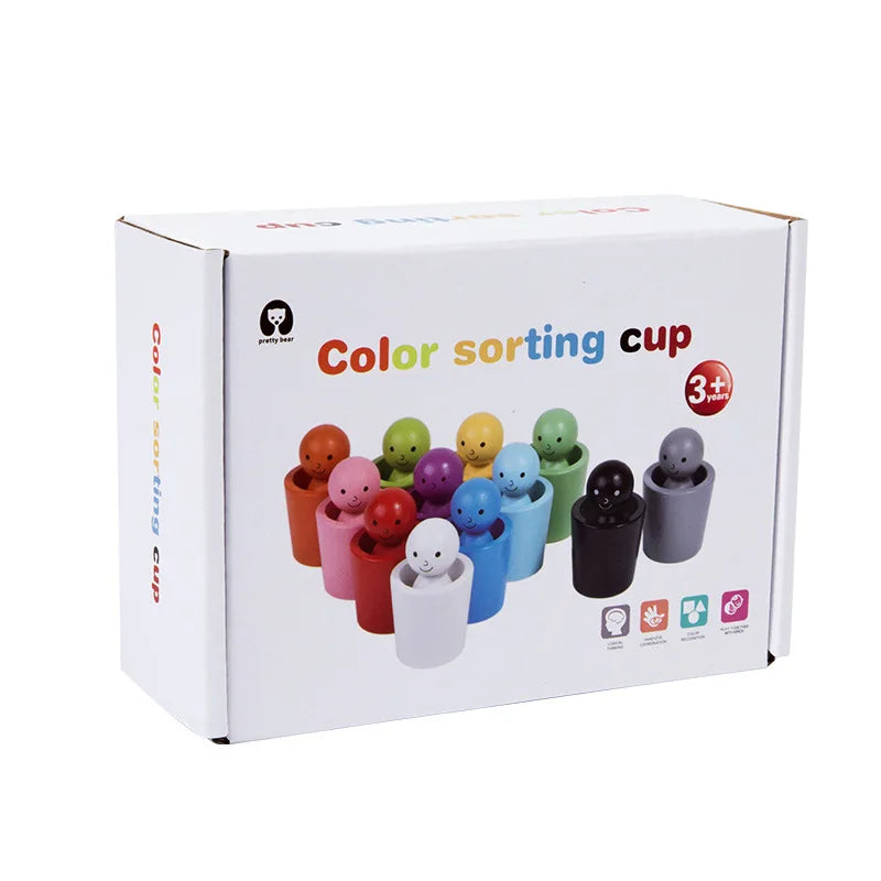Lee's Sharing Montessori Wooden Color Cups Sorting Game