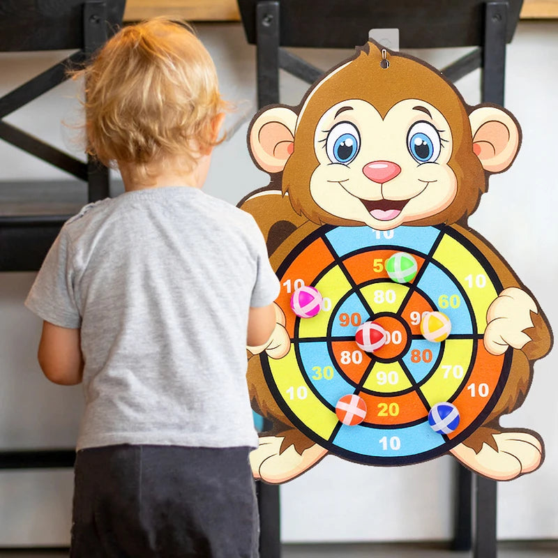 Montessori Sticky Ball Dart Board Game for Kids Ages 3-7