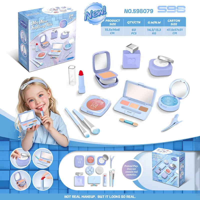 New Children's Pretend Play Makeup Toy Set Safe and Non-toxic Simulation Little Girl Makeup Toy Girl Birthday Gift