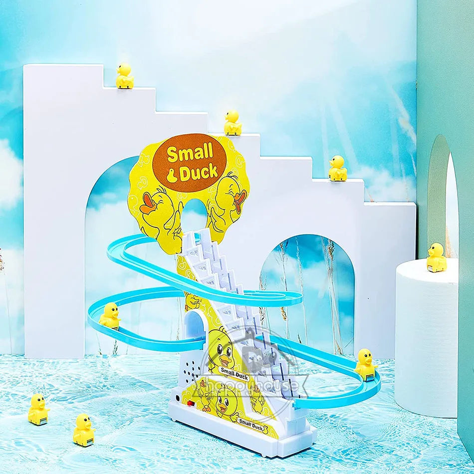 Electric Duck Climbing Stairs Toy with LED Music