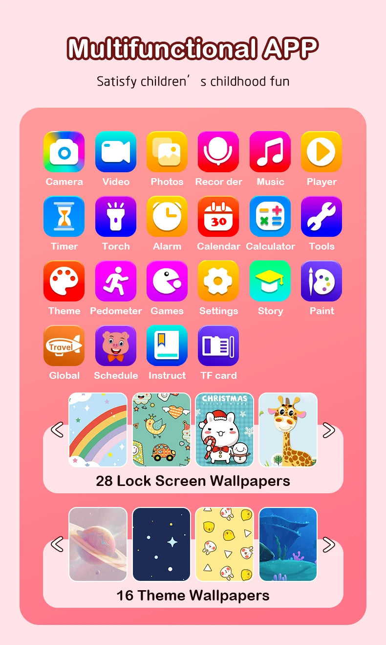 Kids Toy Smartphone - 2.8" Touchscreen Dual Camera MP3