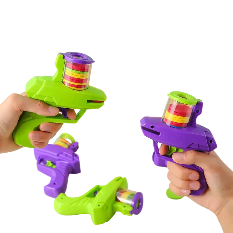 Kids Foam Disc Launcher Toy - Outdoor Flying Disc Gun for Children